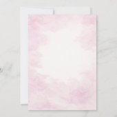 Roze lint bloemendoop uitnodiging voor meisje (Achterkant)