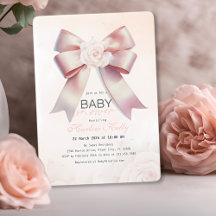 Roze lint bloemige Baby Shower