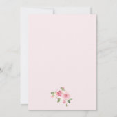 Roze lint bloemige baby shower uitnodiging (Achterkant)