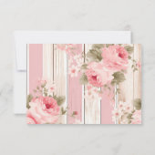 Roze lint bloemige fancy EEN meisje 1e verjaardag Bedankkaart (Achterkant)