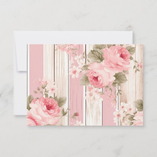 Roze lint bloemige fancy EEN meisje 1e verjaardag Bedankkaart (Achterkant)