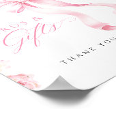 Roze lint bloemkaarten en cadeaus tafelbord poster (Hoek)