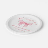 Roze lint Blush Vrijgezellenfeest Papieren Bordje (Gekanteld)