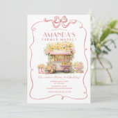 Roze Lint Boerenmarkt Bloem Verjaardag Kaart (Staand voorkant)