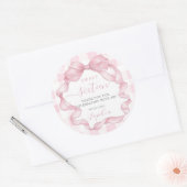 Roze Lint Bogen Sweet Sixteen 16 Verjaardag Ronde Sticker (Envelop)