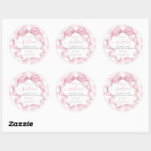  Roze Lint Bogen Sweet Sixteen 16 Verjaardag Ronde Sticker (Vel)