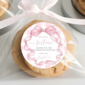  Roze Lint Bogen Sweet Sixteen 16 Verjaardag Ronde Sticker