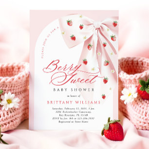 Roze Lint Boog Bes Zoete Baby Shower Kaart
