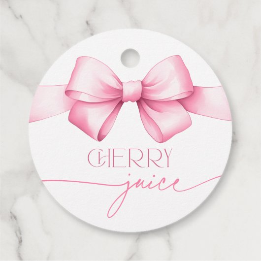 Roze lint boog bruidsdouche Mimosa bar-etiketten Bedankjes Labels (Achterkant)