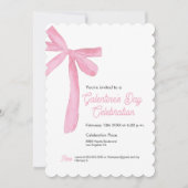 Roze Lint Boog Girly moderne Galentijn's dag Kaart (Voorkant)