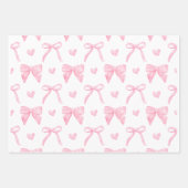 Roze lint & boog inpakpapier Flat Sheet (Voorkant)