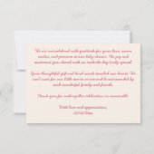 Roze lint boog schets baby shower bedankkaart (Achterkant)