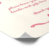 Roze lint boog schets baby shower geschenken teken poster (Hoek)