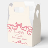 Roze lint boog schets baby shower gunsten bedankdoosjes (Geopend)