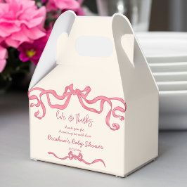 Roze lint boog schets baby shower gunsten bedankdoosjes