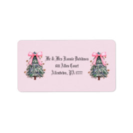 Roze Lint Boom Retouradreslabels Etiket