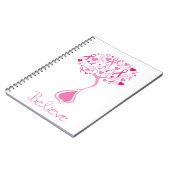 Roze lint/Boom van levensademhalingskanker laptop Notitieboek (Linkerzijde)