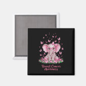 Roze lint Borstkanker Awareness Cure Elephant Magneet (Voorkant / Achterkant)