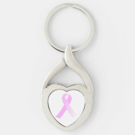 Roze lint Borstkanker Awareness Metal Sleutelhange Sleutelhanger