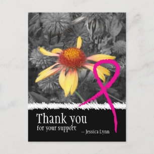 Roze lint borstkanker Bedankt Briefkaart