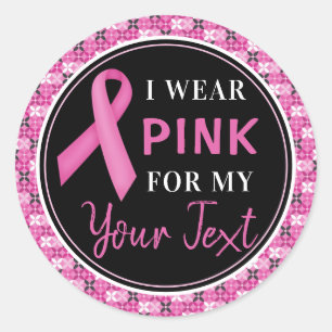 Roze Lint Borstkanker Bewustzijn Design Ronde Sticker