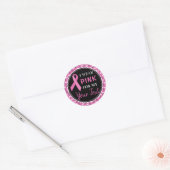 Roze Lint Borstkanker Bewustzijn Design Ronde Sticker (Envelop)
