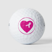 Roze Lint Borstkanker Bewustzijn Golf Ball Golfballen (Voorkant)