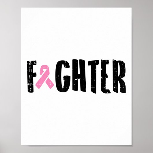 Roze lint Borstkanker Bewustzijn Krijger Gift Poster (Voorkant)