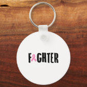 Roze lint Borstkanker Bewustzijn Krijger Gift Sleutelhanger (Voorkant)