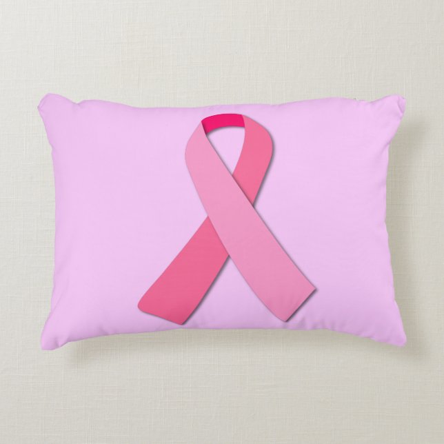 Roze Lint Borstkanker Bewustzijn Kunst Accent Kussen (Voorkant)