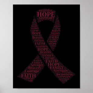 Roze lint borstkanker bewustzijn poster