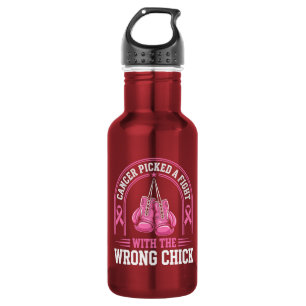Roze lint borstkanker bewustzijn Roze strijd Waterfles