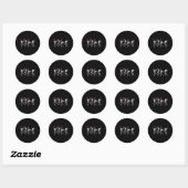 Roze lint Borstkanker Bewustzijn Skelet Dansen Ronde Sticker (Vel)