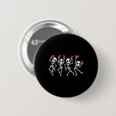 Roze lint borstkanker bewustzijn skelet ronde button 5,7 cm (Voorkant /achterkant)