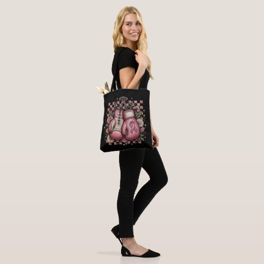 Roze Lint Borstkanker Bewustzijn Tote Bag (Op model)