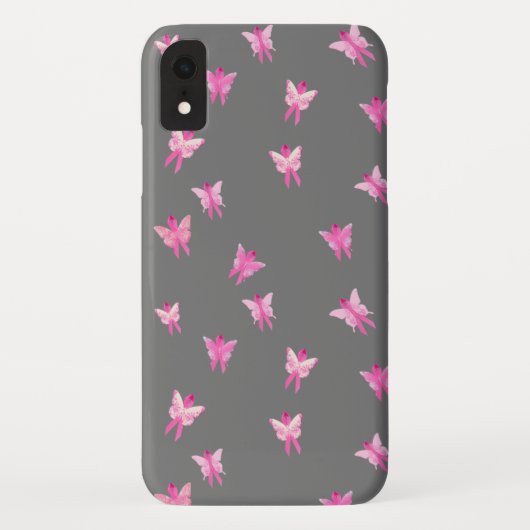roze lint borstkanker bewustzijn vlinders Case-Mate iPhone case (Achterkant)