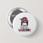 Roze lint borstkanker bewustzijn Warrior rommelig Ronde Button 5,7 Cm (Voorkant /achterkant)
