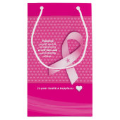 Roze lint Borstkanker Bewustzijn Zelfzorg Liefde Klein Cadeauzakje (Achterkant)