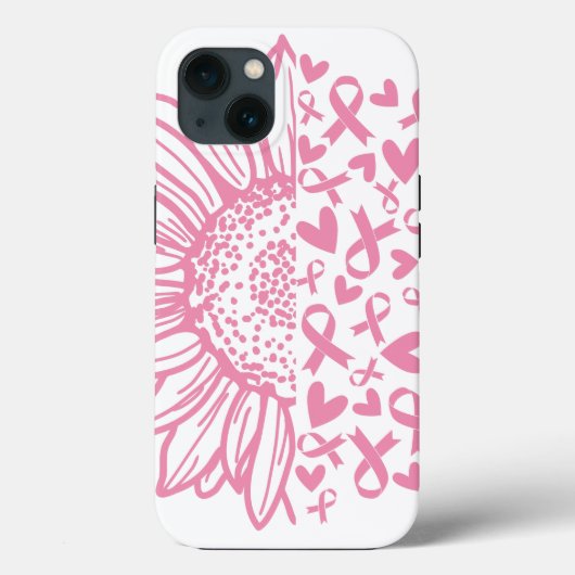 Roze Lint Borstkanker Bewustzijn Zonnebloem Case-Mate iPhone Case (Achterkant)