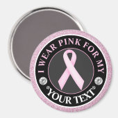 Roze Lint Borstkanker Bewustzijnsontwerp Magneet (Voorkant / Achterkant)