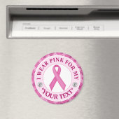 Roze Lint Borstkanker Bewustzijnsontwerp Magneet (Insitu (Vaatwasser))