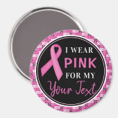 Roze Lint Borstkanker Bewustzijnsontwerp Magneet (Voorkant / Achterkant)