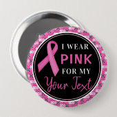 Roze Lint Borstkanker Bewustzijnsontwerp Ronde Button 4,0 Cm (Voorkant /achterkant)