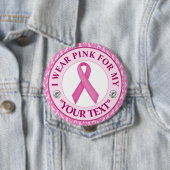 Roze Lint Borstkanker Bewustzijnsontwerp Ronde Button 4,0 Cm (In situ)