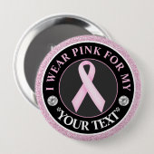 Roze Lint Borstkanker Bewustzijnsontwerp Ronde Button 4,0 Cm (Voorkant /achterkant)