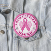 Roze Lint Borstkanker Bewustzijnsontwerp Ronde Button 4,0 Cm (In situ)