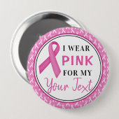 Roze Lint Borstkanker Bewustzijnsontwerp Ronde Button 4,0 Cm (Voorkant /achterkant)