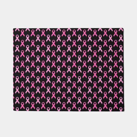 Roze Lint Borstkanker Bewustzijnspatroon Deurmat (Voorkant)