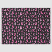 Roze Lint Borstkanker Bewustzijnspatroon Tissuepapier (Voorkant)
