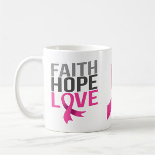 Roze Lint Borstkanker Hoop Geloven Liefde Koffiemok